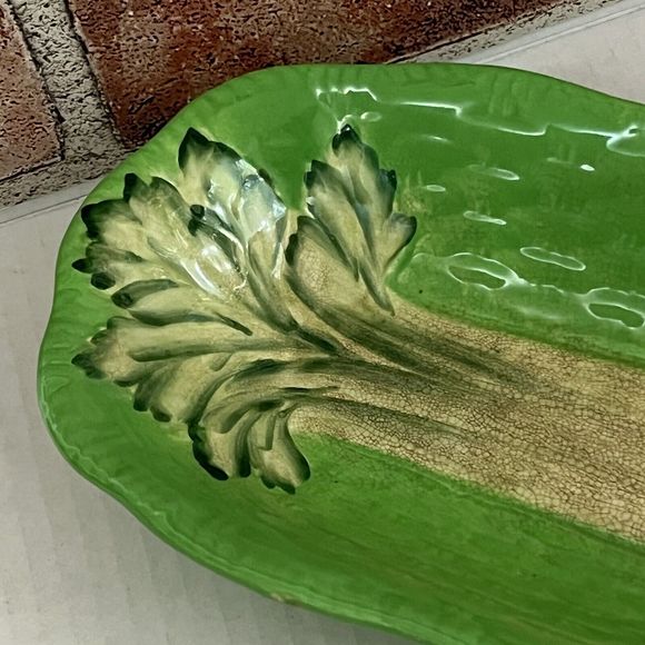 Beswick Ware Ceramic Celery Dish Boat #220 Made in England Green Basket Weave - Picture 14 of 17